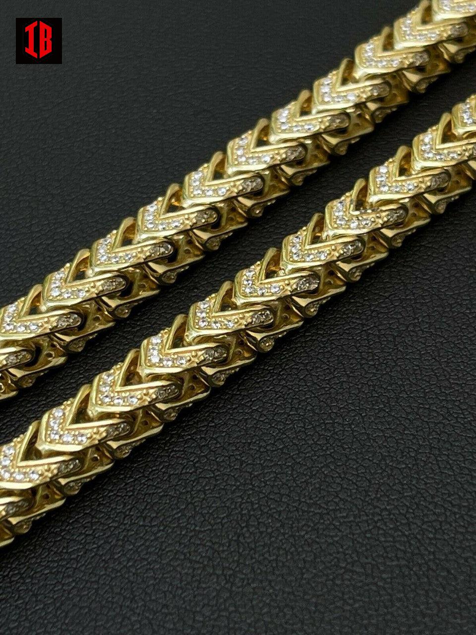 6MM ICY shops 925 GOLD OVER SILVER CUBAN CHAIN