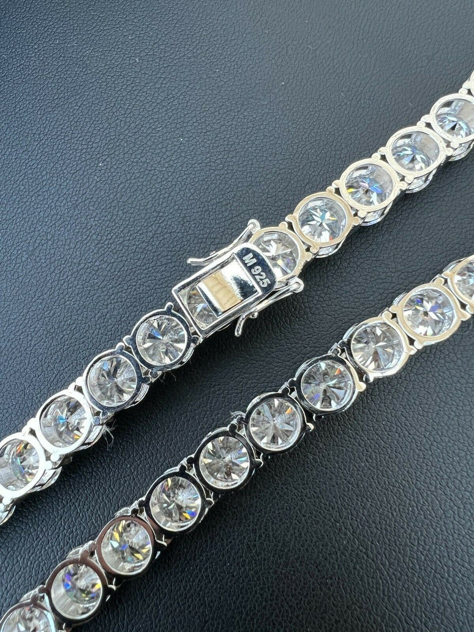 100-170ct MOISSANITE 8mm 925 Sterling Silver Tennis Chain Pass Diamond Tester - Flawless Karat