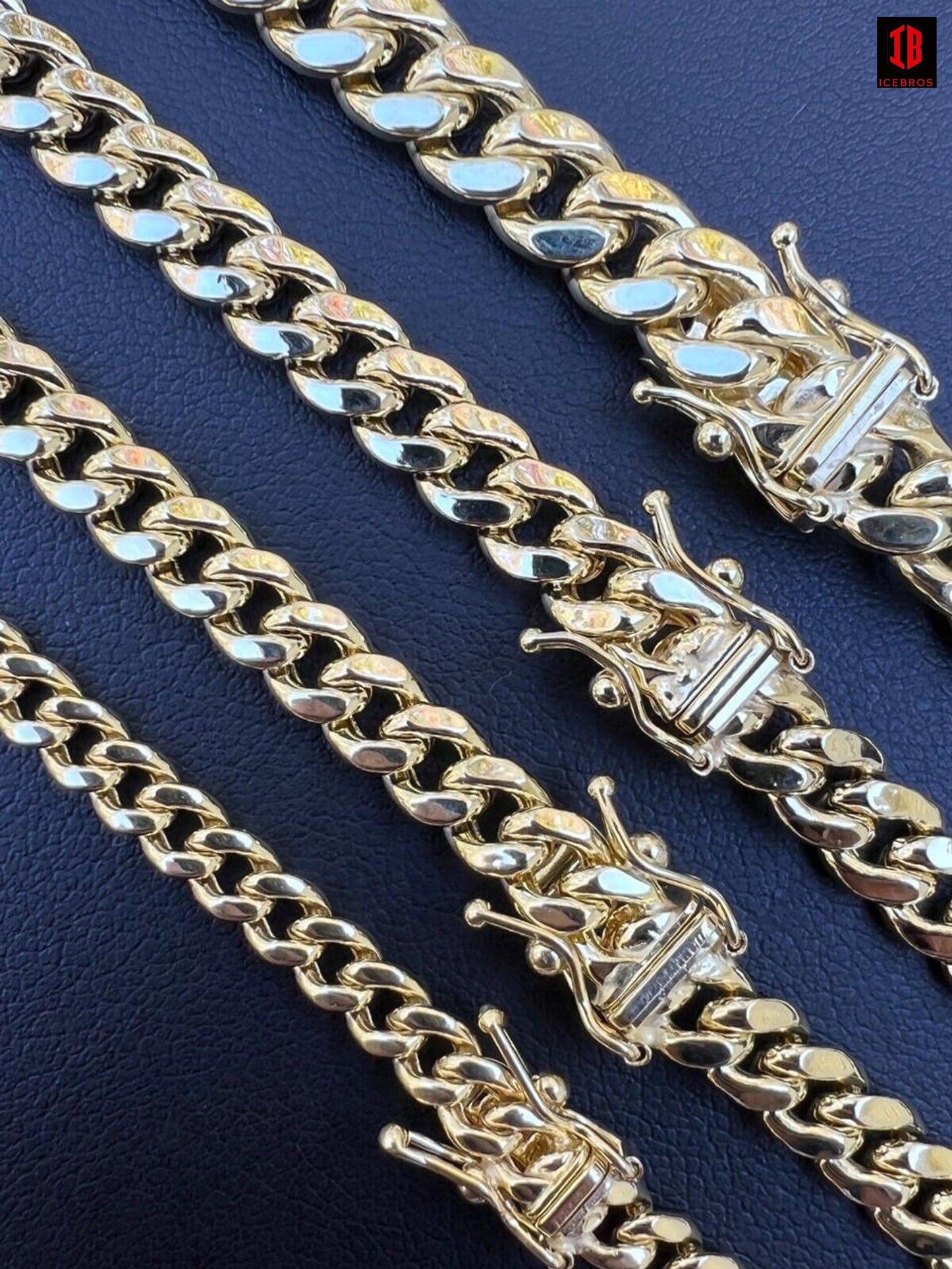 10k HOLLOW SOLID Yellow Gold Miami Cuban Link Chain Necklace 4.5-7mm 18-26inch Box Lock