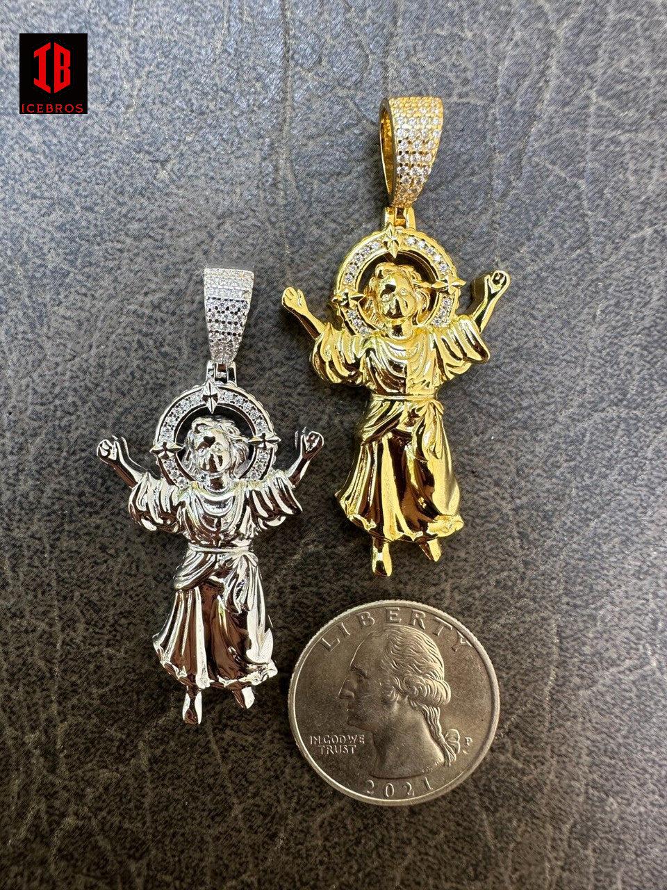 MOISSANITE Iced Santo Niño de Atocha Baby Jesus Pendant Necklace Solid 925 Silver