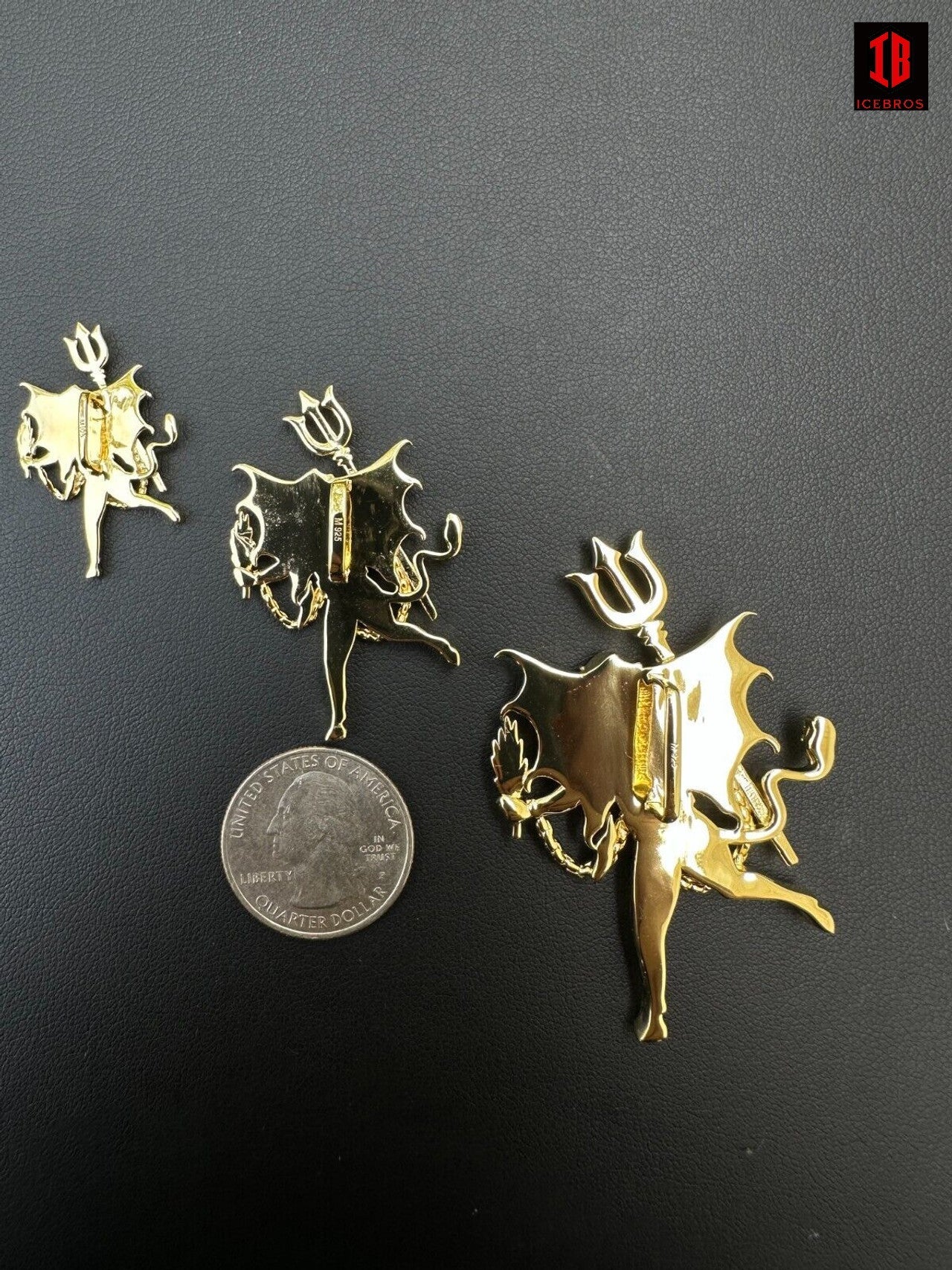 MOISSANITE Devil Satan Pendant - Moissanite Demon Necklace 14k Gold & 925 Silver