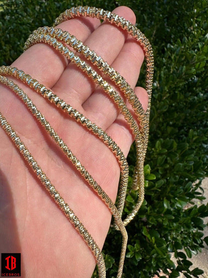 14k Gold Vermeil 925 Silver Diamond Cut Sparkle Ice Rope Chain Necklace 3-5mm