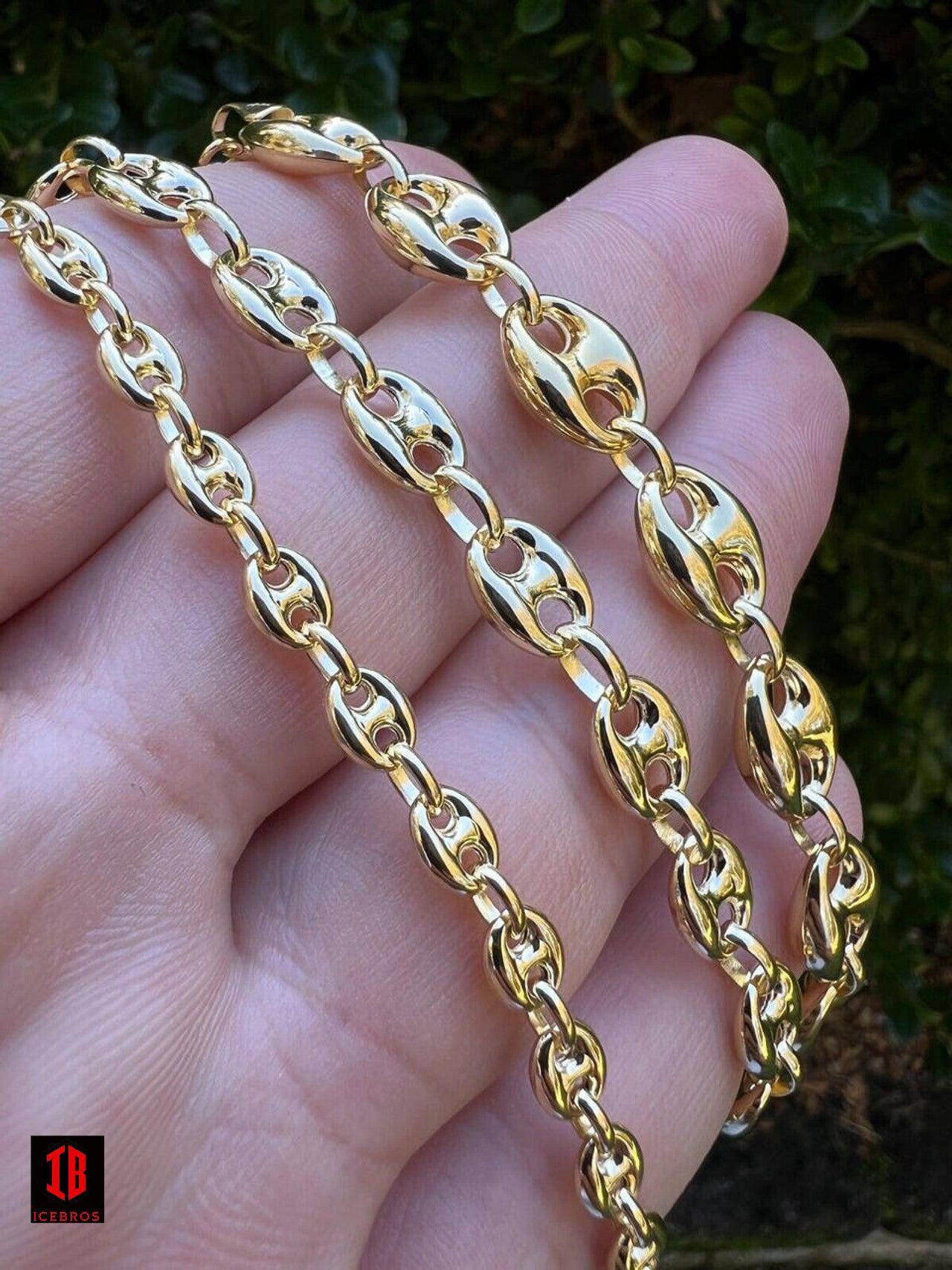 14k HOLLOW Solid Yellow Gold Puffed Mariner Gucci Link Chain 5-9mm Thick 16-24" Men Ladies