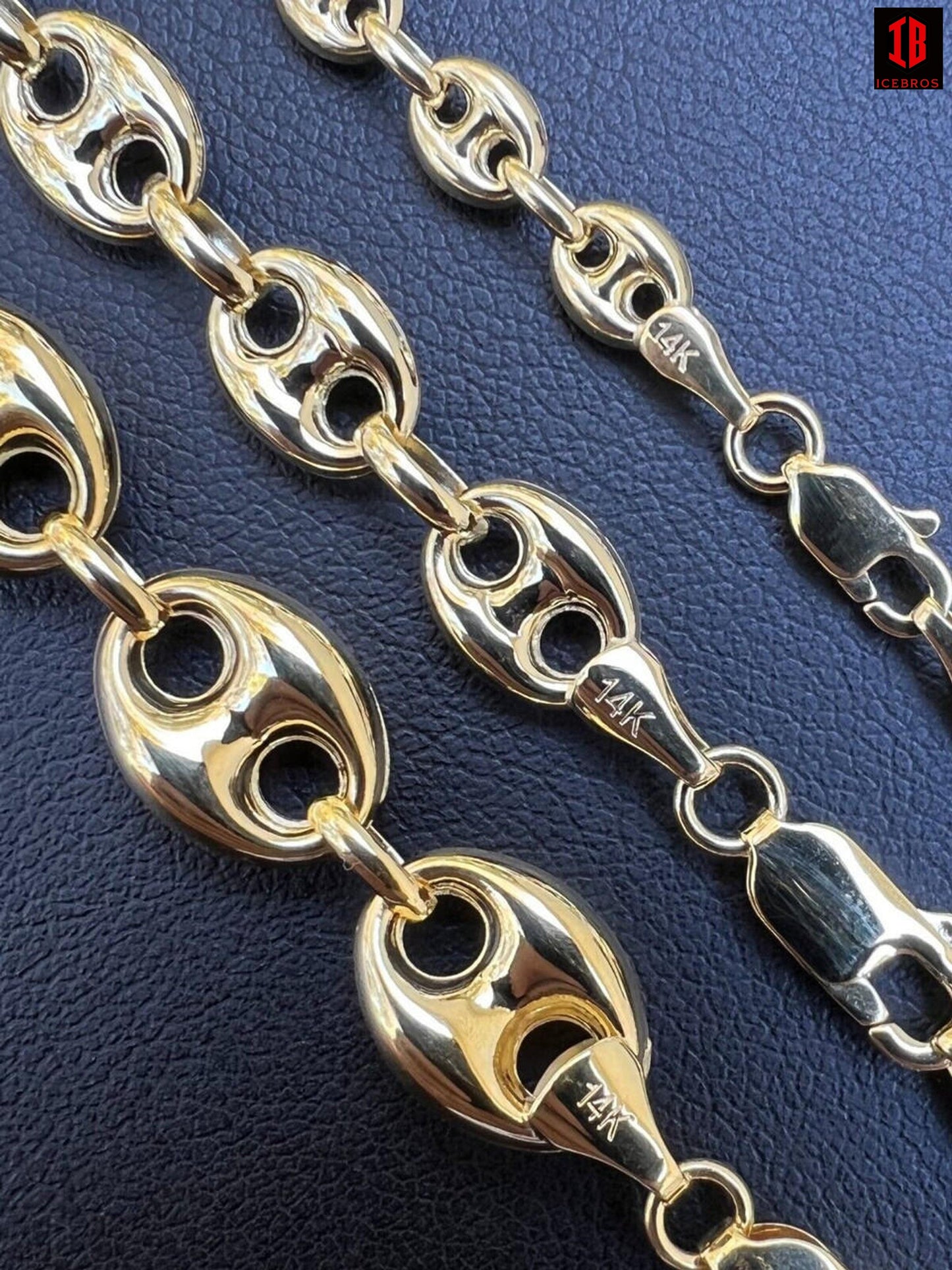 14k HOLLOW Solid Yellow Gold Puffed Mariner Gucci Link Chain 5-9mm Thick 16-24" Men Ladies