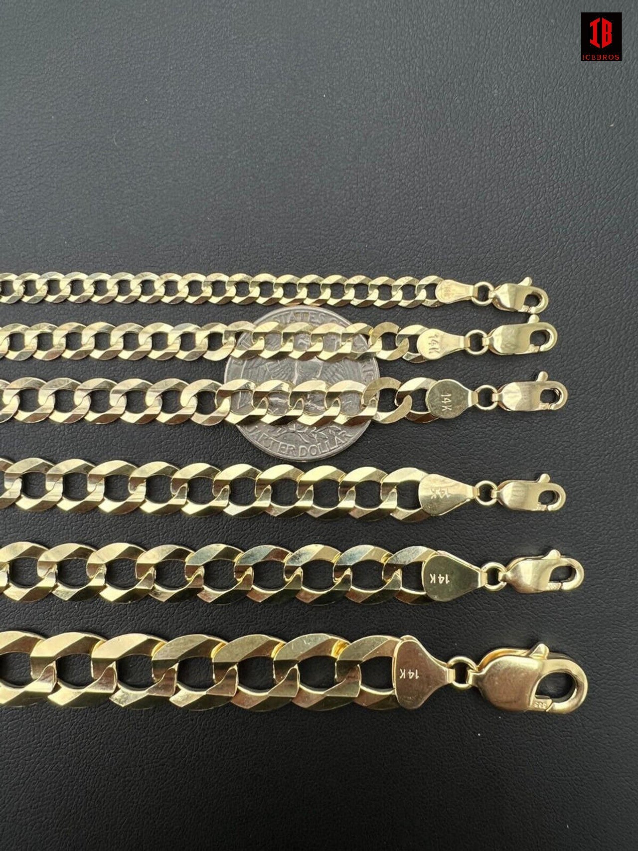 14k Genuine Real Solid Yellow Gold Curb Miami Cuban Link Bracelet