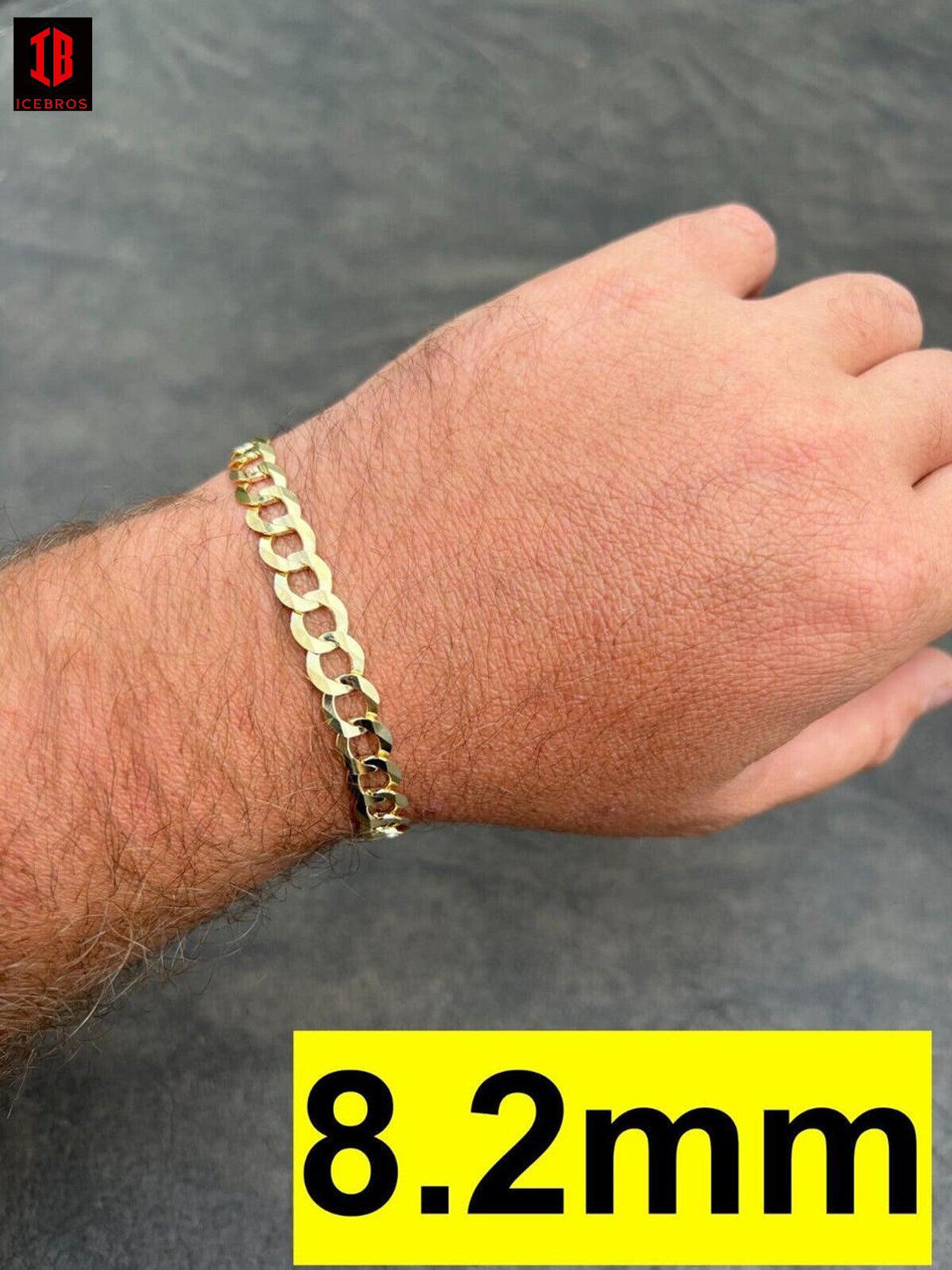 14k Genuine Real Solid Yellow Gold Curb Miami Cuban Link Bracelet