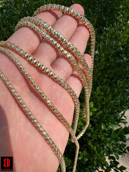 14k Gold Vermeil 925 Silver Diamond Cut Sparkle Ice Rope Chain Necklace 3-5mm - Flawless Karat