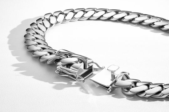 White Gold Rhodium Handmade Tight Link Miami Cuban Chains In 999 Silver - MADE TO ORDER In 1-2 Weeks