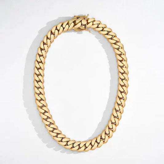 14K Gold Handmade Tight Link Miami Cuban Chains In 999 Silver - MADE TO ORDER In 1-2 Weeks
