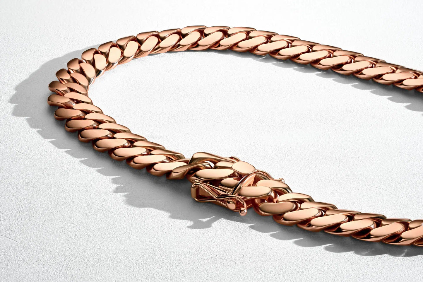 Rose Gold Handmade Tight Link Miami Cuban Chains In 999 Silver - MADE TO ORDER In 1-2 Weeks