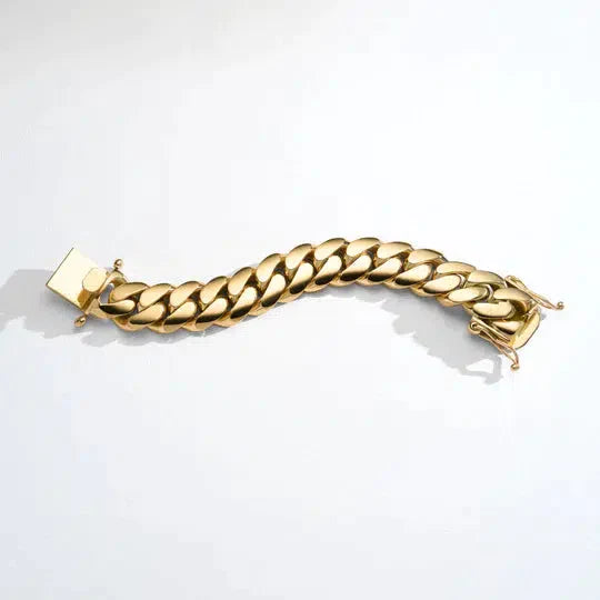14K Gold Handmade Tight Link Miami Cuban Bracelets In 999 Silver - MADE TO ORDER In 1-2 Weeks