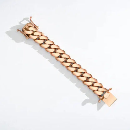 ROSE GOLD Handmade Tight Link Miami Cuban Bracelets In 999 Silver - MADE TO ORDER In 1-2 Weeks