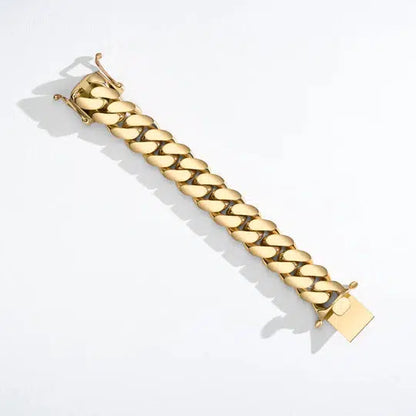 14K Gold Handmade Tight Link Miami Cuban Bracelets In 999 Silver - MADE TO ORDER In 1-2 Weeks