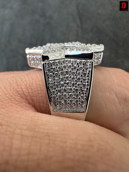 Star Of David Baguette VVS Moissanite Diamond Men's 925 Sterling Silver Ring