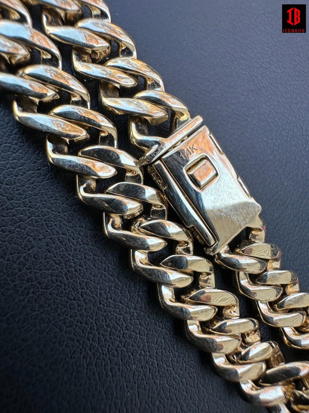 8mm 14k Gold Moissanite Diamond Miami Cuban Link Chain Necklace