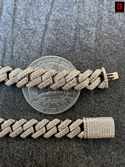 8mm Moissanite Diamond Miami Cuban Link Bracelet in 14k Gold