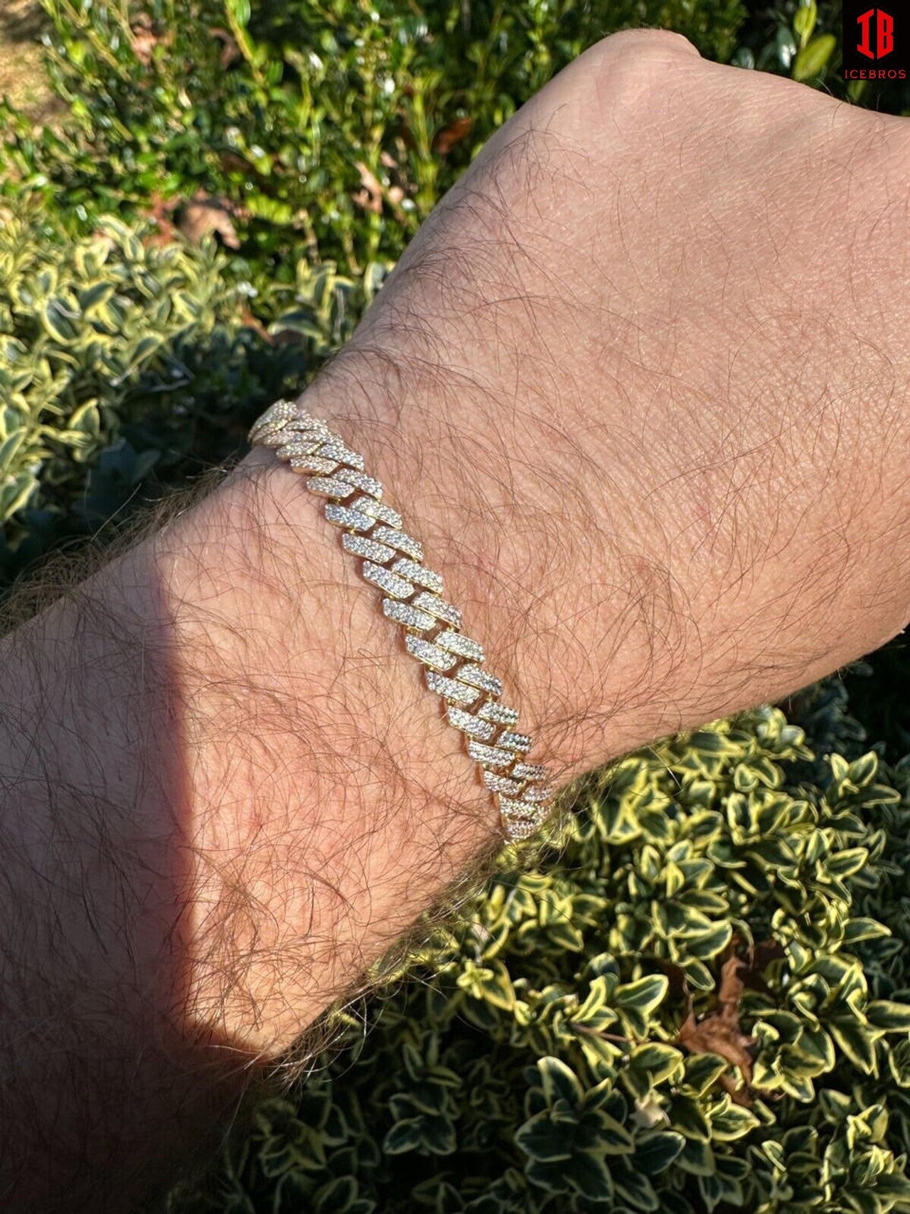 8mm Moissanite Diamond Miami Cuban Link Bracelet in 14k Gold