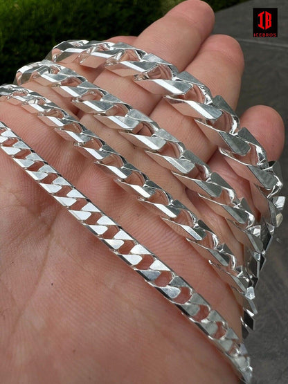 925 Sterling Silver Vintage SQUARE Curb Miami Cuban Bracelet (4-10mm)