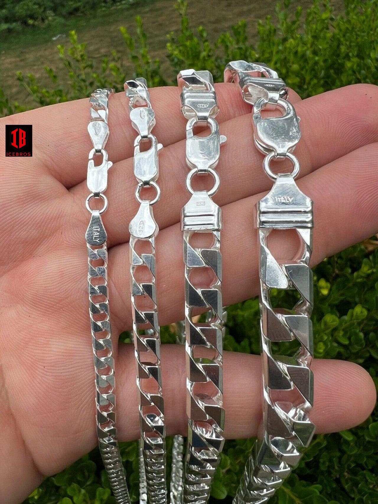 925 Sterling Silver Vintage SQUARE Curb Miami Cuban Bracelet (4-10mm)