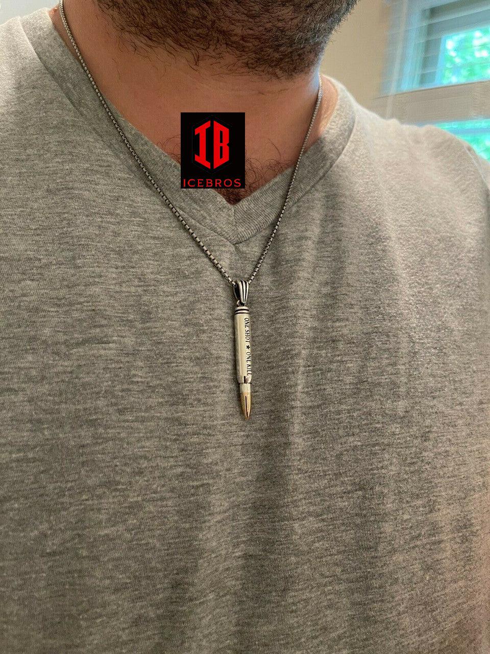 Deals ONE SHOT ONE KILL BULLET PENDANT SILVER