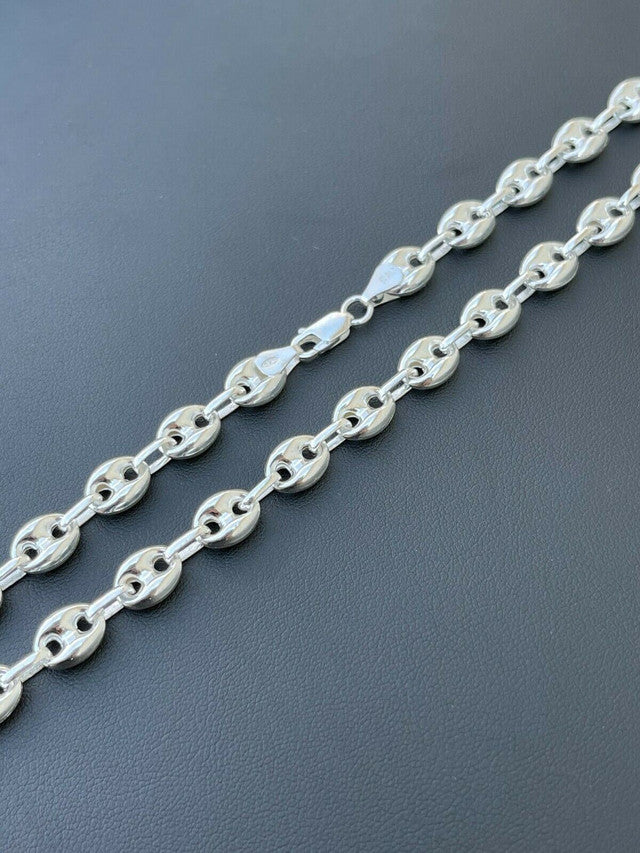 925 Sterling Silver 8mm Puffed Gucci Mariner Link Chain Necklace Bracelet 7-30"