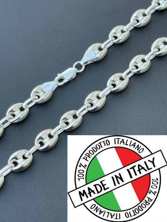 925 Sterling Silver 8mm Puffed Gucci Mariner Link Chain Necklace Bracelet 7-30"