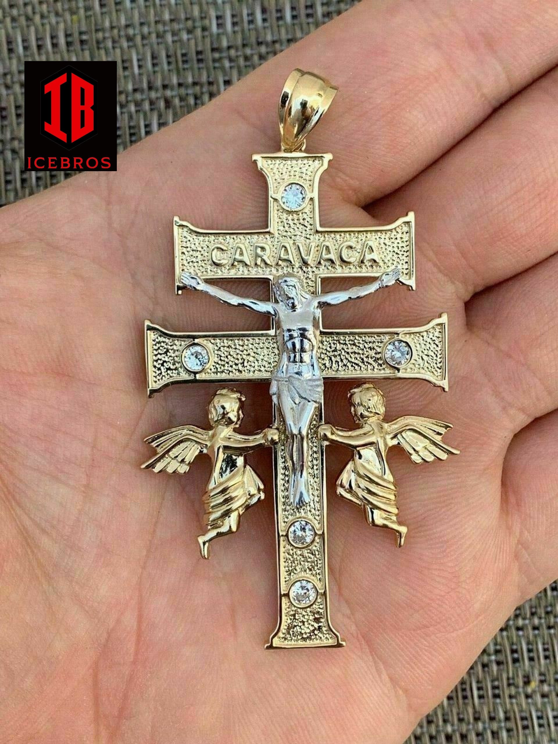 925 Sterling Silver Large Cruz De Caravaca Cross Pendant 2.5inch Plata Necklace - Flawless Karat