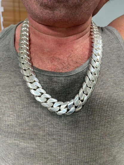 Handmade Tight Link Miami Cuban Chains In 999 Silver - MADE TO ORDER In 1-2 Weeks - Flawless Karat