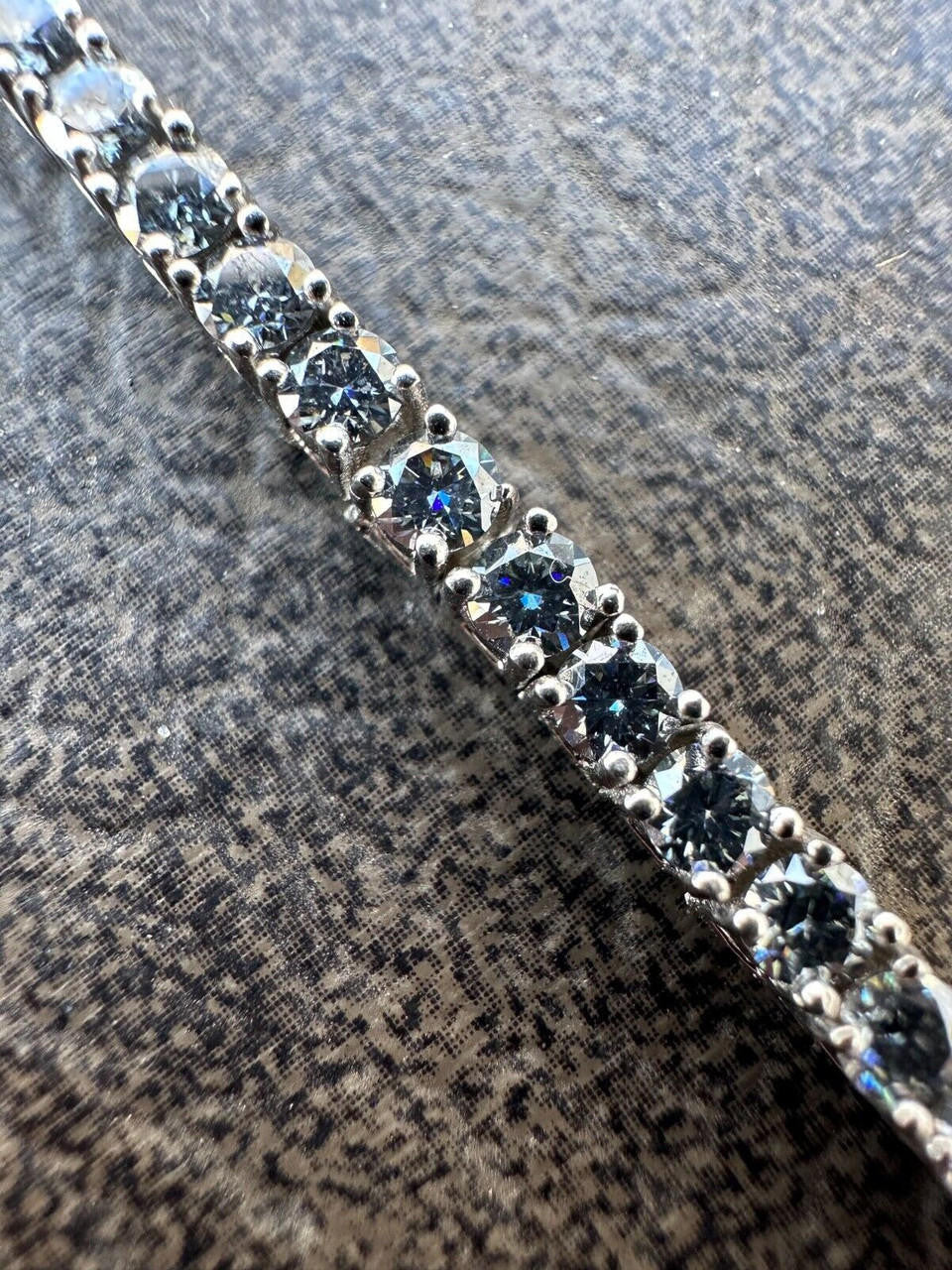 Iced Gray MOISSANITE Tennis Bracelet 925 Silver Pass Diamond Test (3mm-5mm)