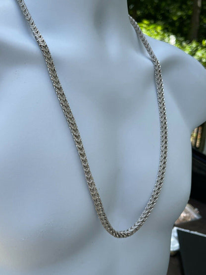 MOISSANITE 925 Sterling Silver Men's 6mm Franco Chain ICED Chain 18-30inch