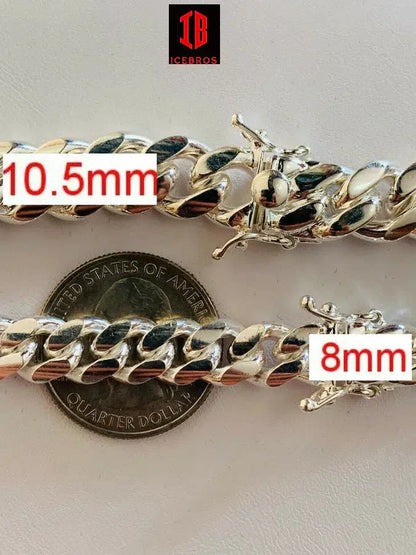 Miami Cuban Link Bracelet With Box Lock 14k Gold Over Solid 925 Silver ITALY