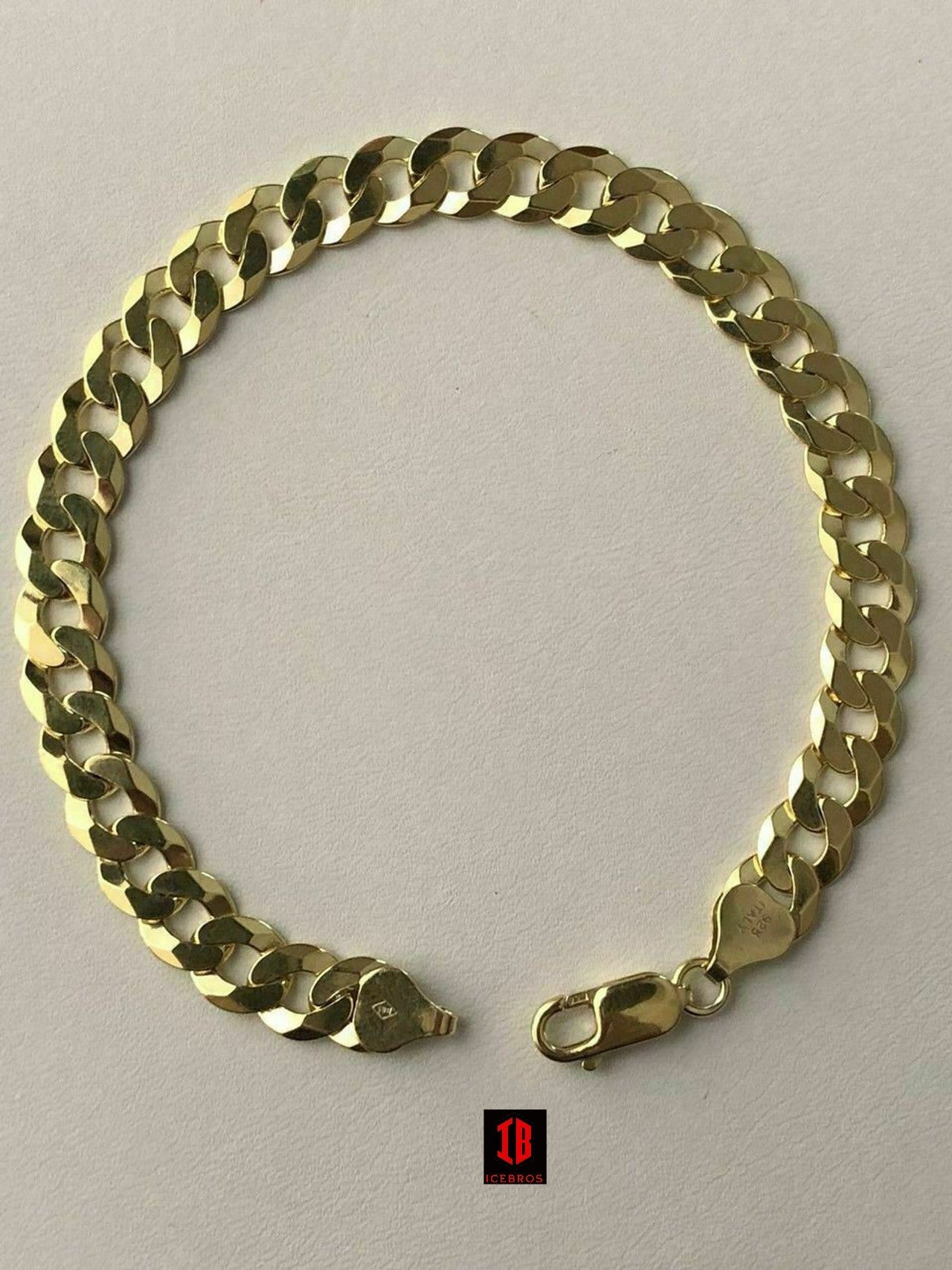 14k gold vermeil over .925 cheapest silver Cuban bracelet Italy made and stamped