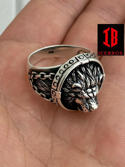 Vintage Real Solid 925 Sterling Silver King Lion Of Judah Rasta Ring Sz 7-13 HEAVY - Flawless Karat