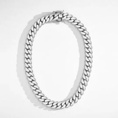 White Gold Rhodium Handmade Tight Link Miami Cuban Chains In 999 Silver - MADE TO ORDER In 1-2 Weeks - Flawless Karat