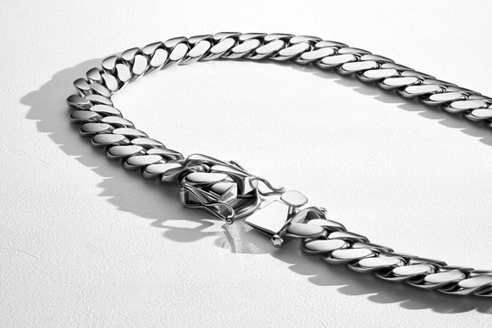 White Gold Rhodium Handmade Tight Link Miami Cuban Chains In 999 Silver - MADE TO ORDER In 1-2 Weeks - Flawless Karat