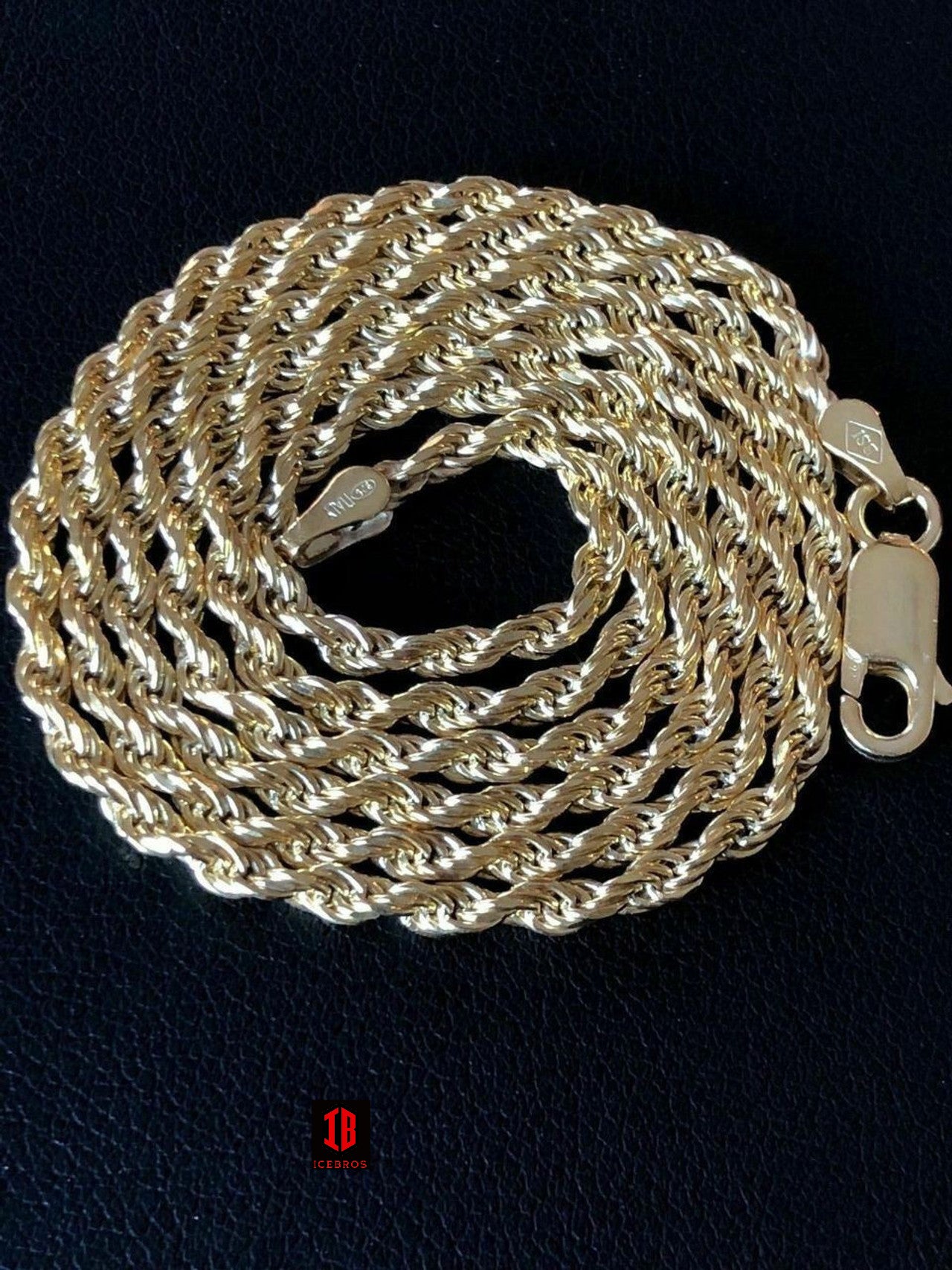 Women's & Men's 14k Gold Over 925 Italy Sterling Silver Rope Chain Necklace (1.5-5mm)