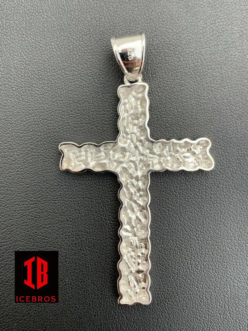 Nugget Cross 14k Gold store 925 Silver Large