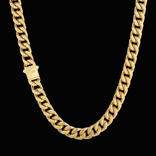 12mm 18K Gold Plated Stainless Steel Cuban Chain (Curb)