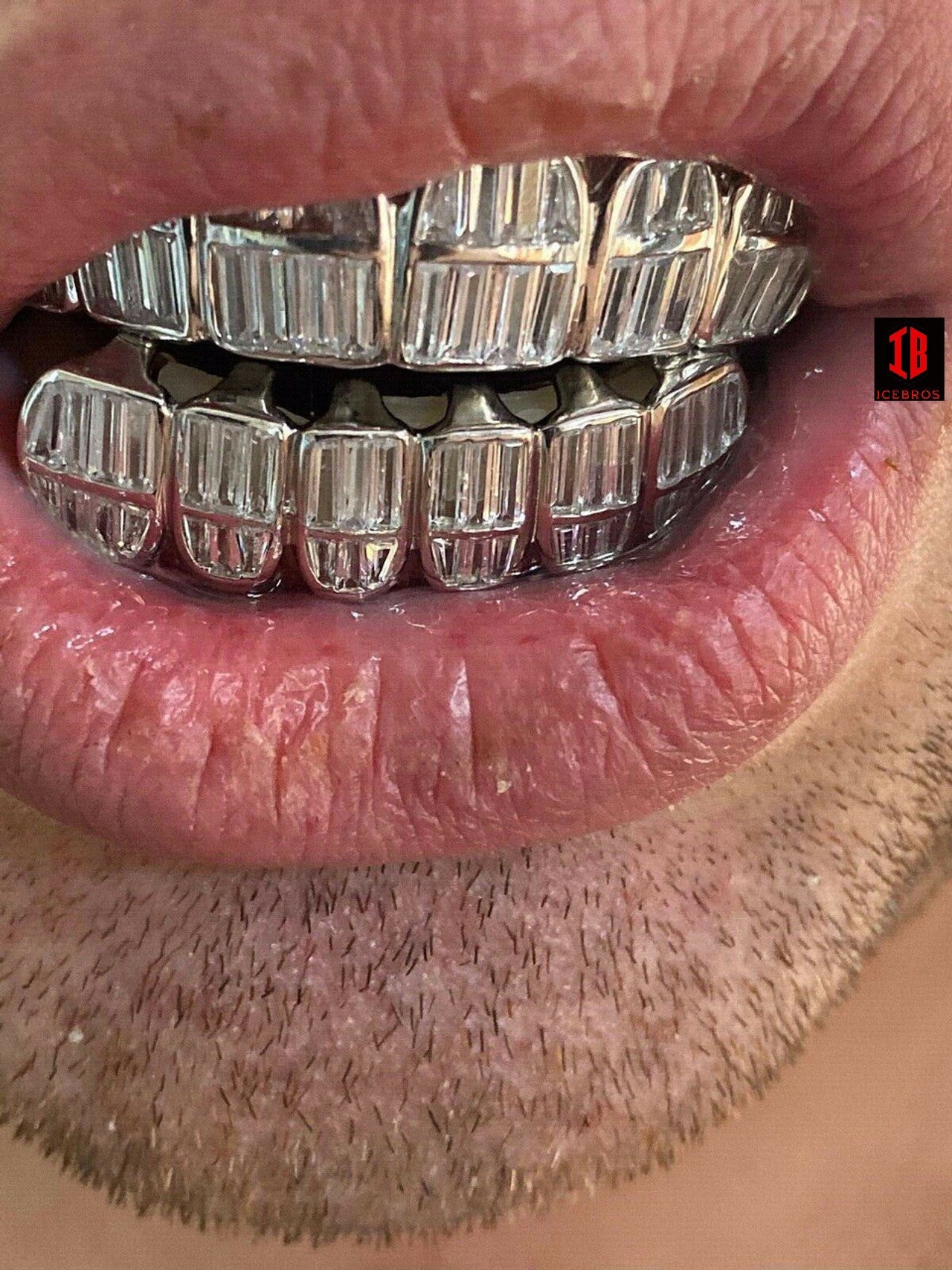 925 Silver 14k Gold Filled Baguette Diamond GRILLZ Teeth All Grills