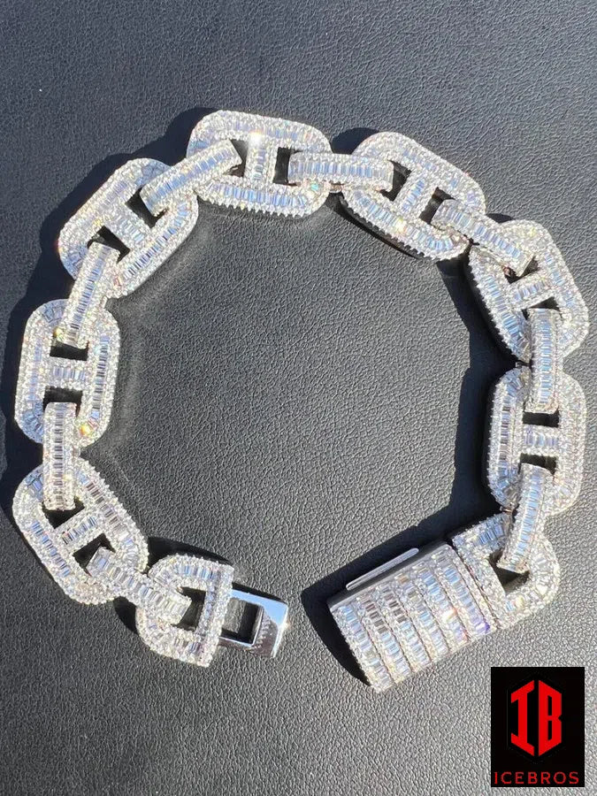 Moissanite Gucci  Mariner Link Bracelet in White Gold  14MMM