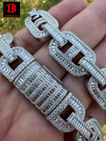 Moissanite Gucci  Mariner Link Bracelet in White Gold  14MMM