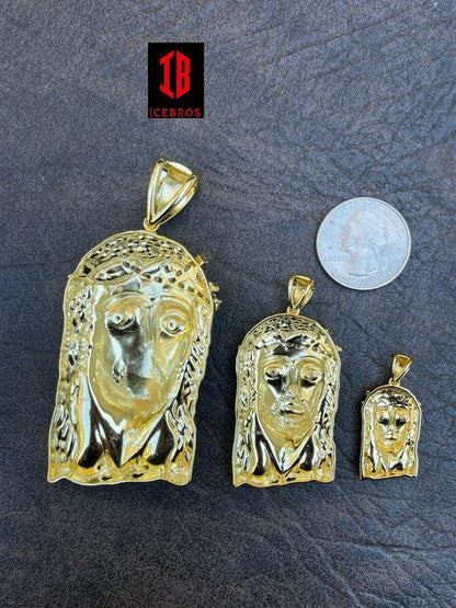 14k Gold JESUS Piece PENDANT, Baguette Moissanite Charm Pendant, Religious Fancy Jewelry For Women Men, Christian Jewelry, Gifts For Her/Him