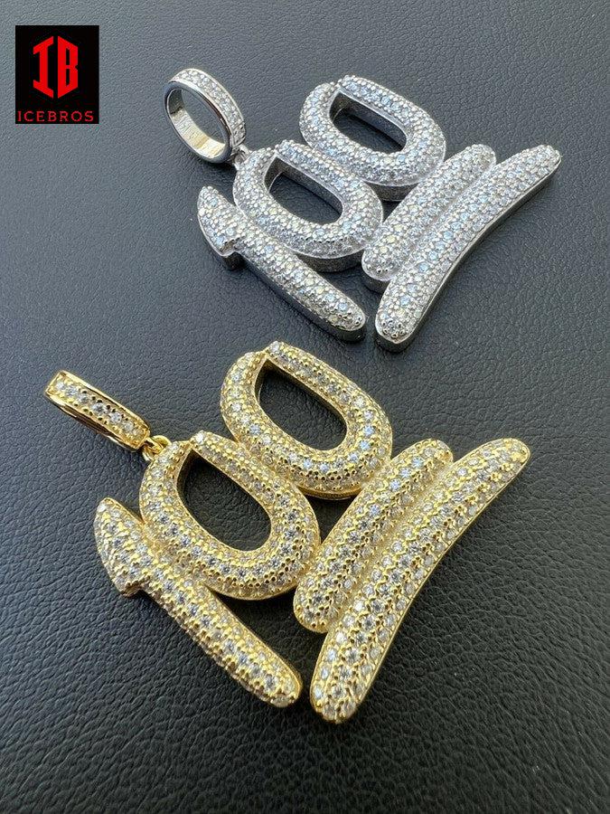 Iced MOISSANITE 100 Hundred Charm Hip Hop Pendant Necklace Passes Diamond Tester