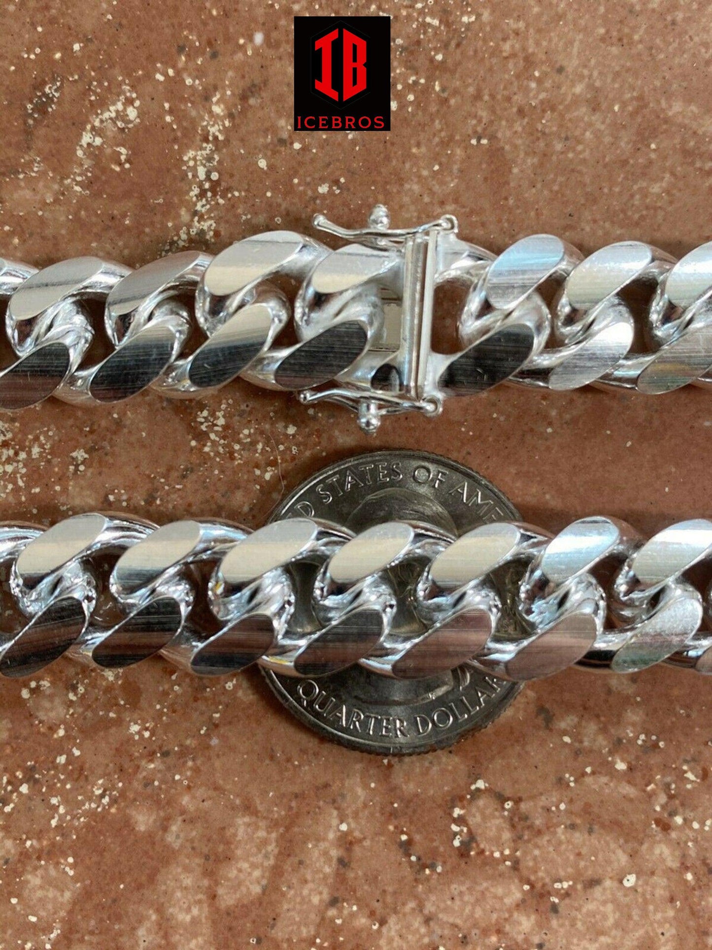 Men's Heavy 925 Sterling Silver Miami Cuban Link Bracelet 8mm