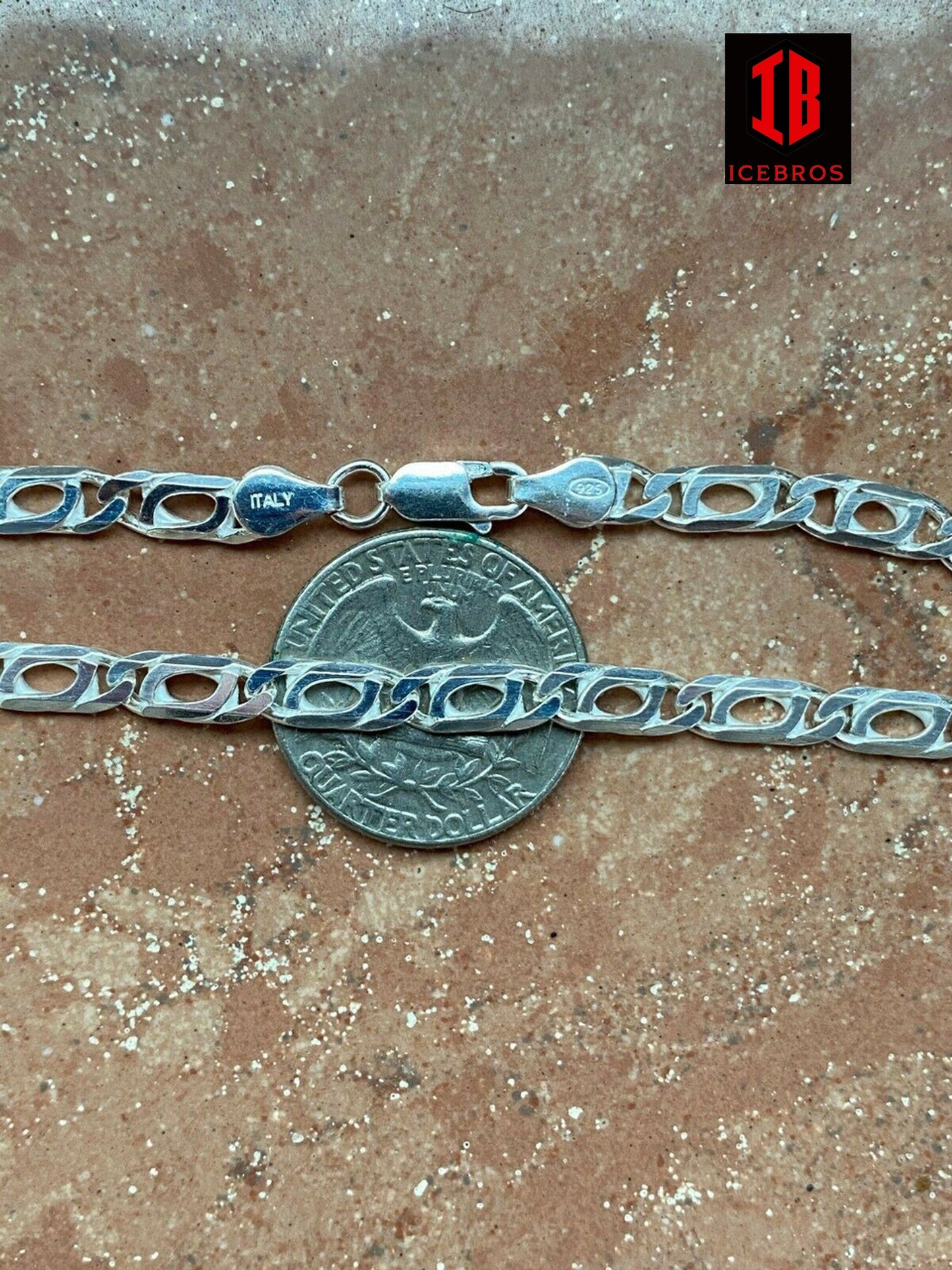Solid 925 Sterling Silver Men's Custom Tigers Eye Bracelet (5mm)