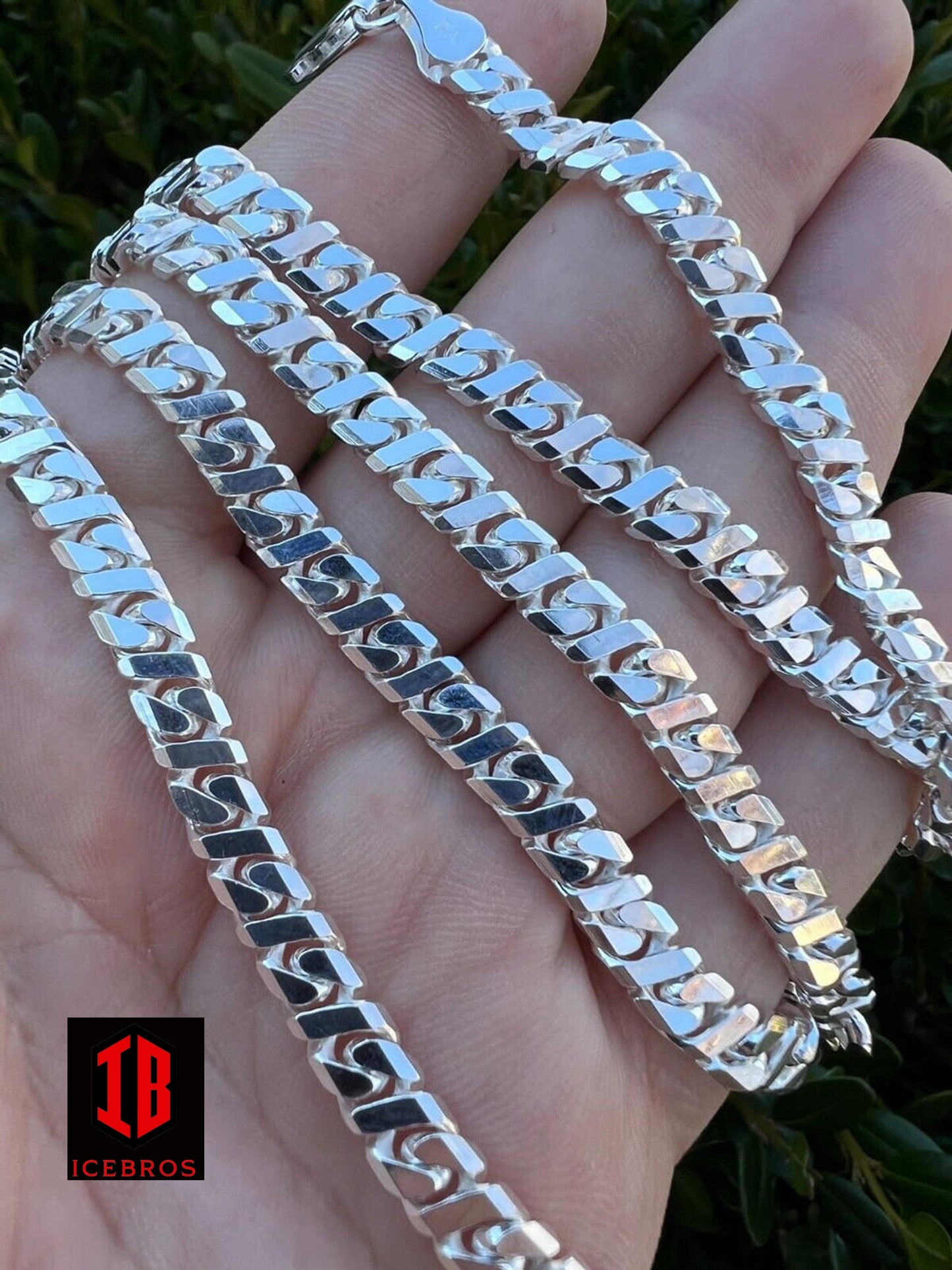 Real Dollar Cuban Link Chain Necklace Solid 925 Sterling Silver ITALY (2.5-6mm)
