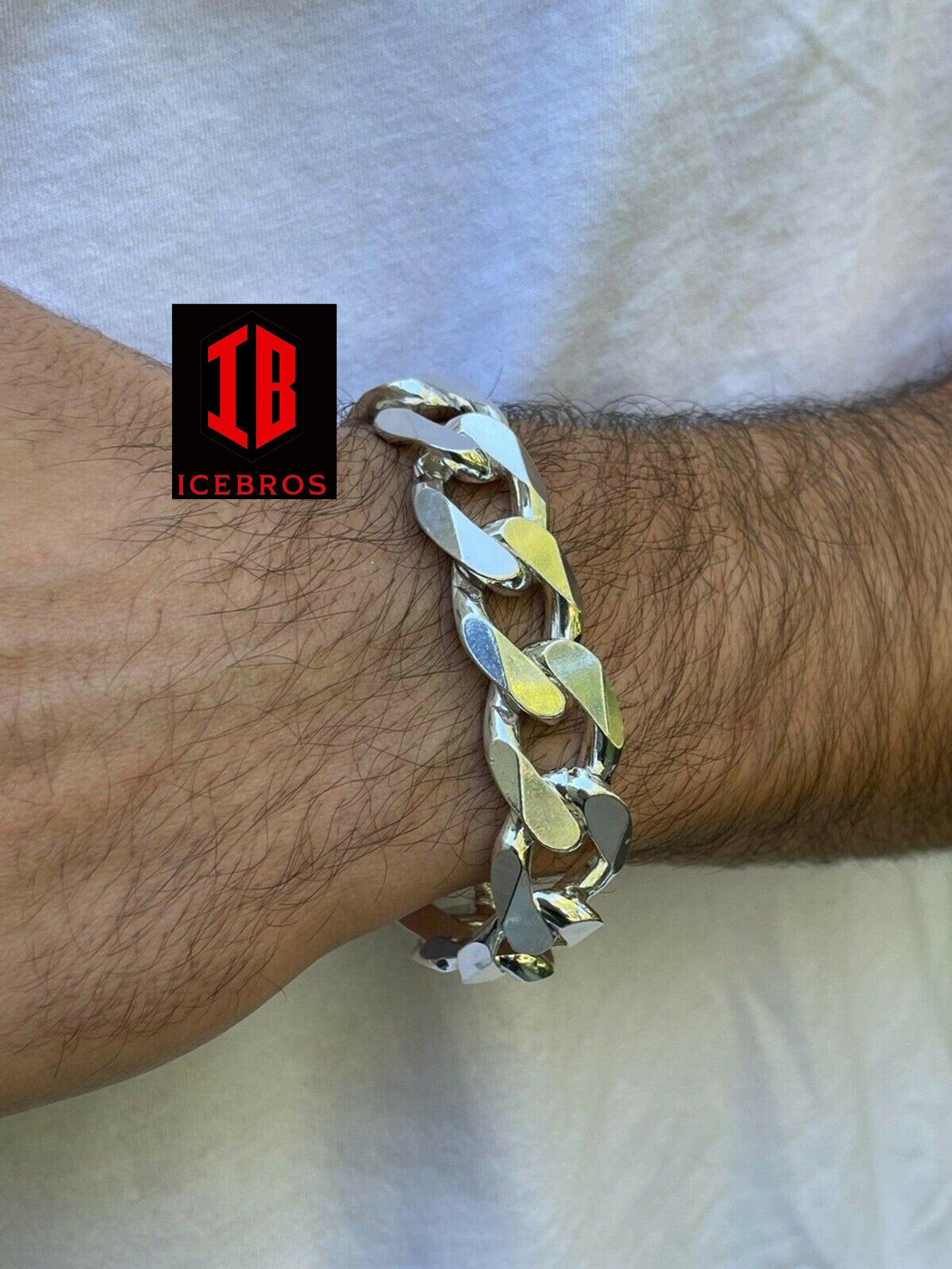 925 Silver Men's Hip Hop Miami Cuban Curb Link Bracelet (18mm)