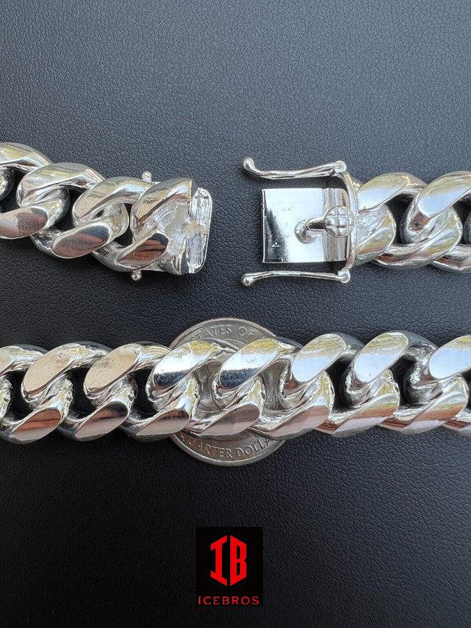 Huge Real 925 Sterling Silver Miami Cuban Kilo Bracelet Box Clasp (16mm)