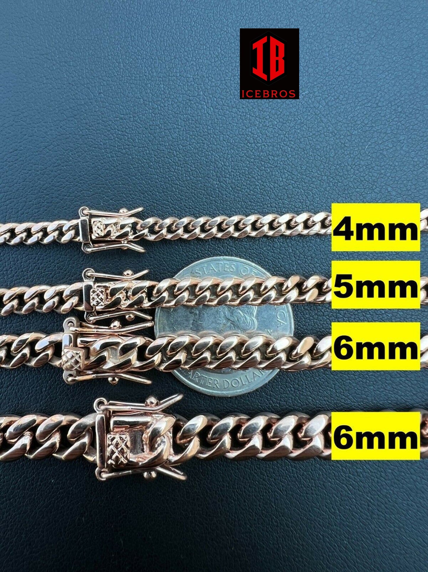 Miami Cuban Link Bracelet 14k Rose Gold Over Stainless Steel (4-14mm)