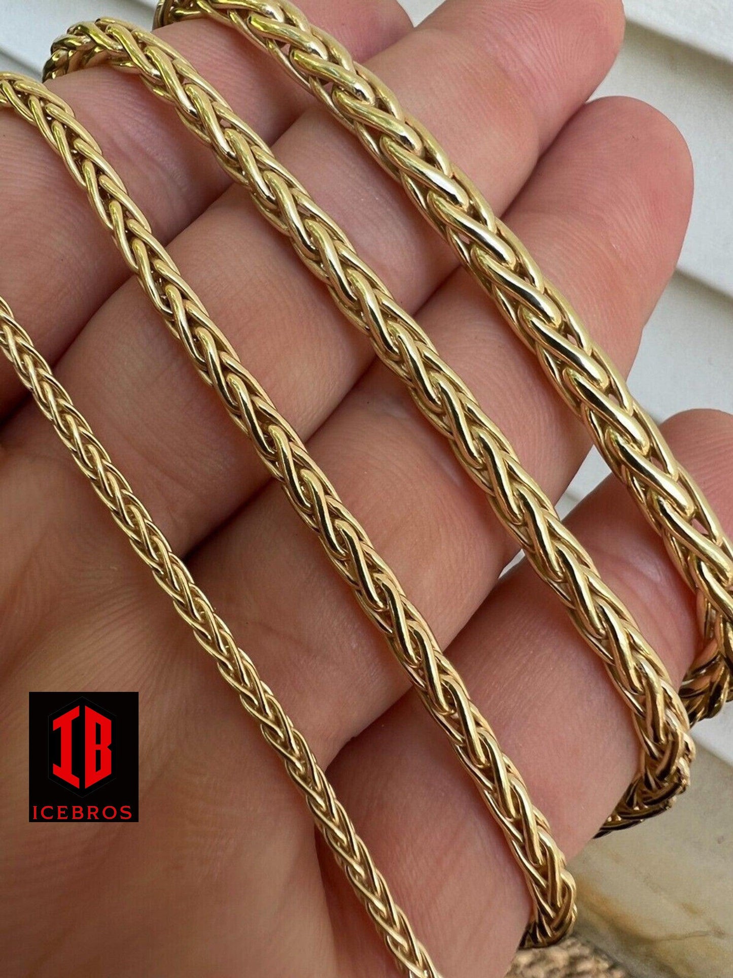 Real Solid 925 Sterling Silver "Spiga" Rope Wheat Chain Necklace 16-30" (2-5mm)
